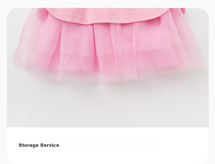BALABALA 【balaOne】 Kids Girls Dress 2026 New Spring Sweatshirt Mesh Skirt Splice Princess 4