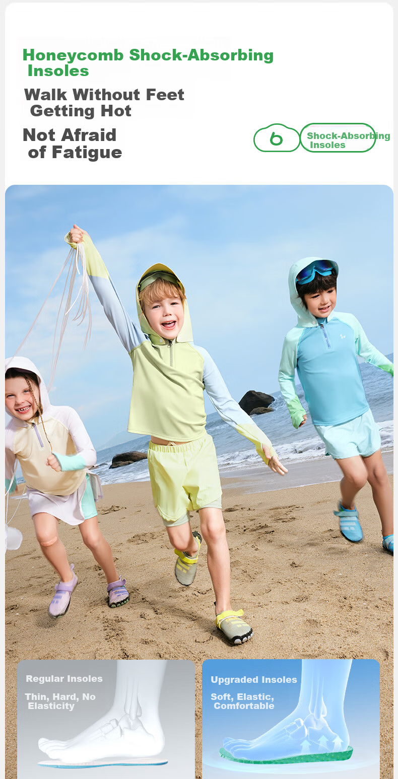 Kocotree KK Tree Kids Creek Shoes Non-Slip Cut-Resistant Boys Girls Swimming Snorkeling Shoes Toe Protection Beach Shoes Summer 16