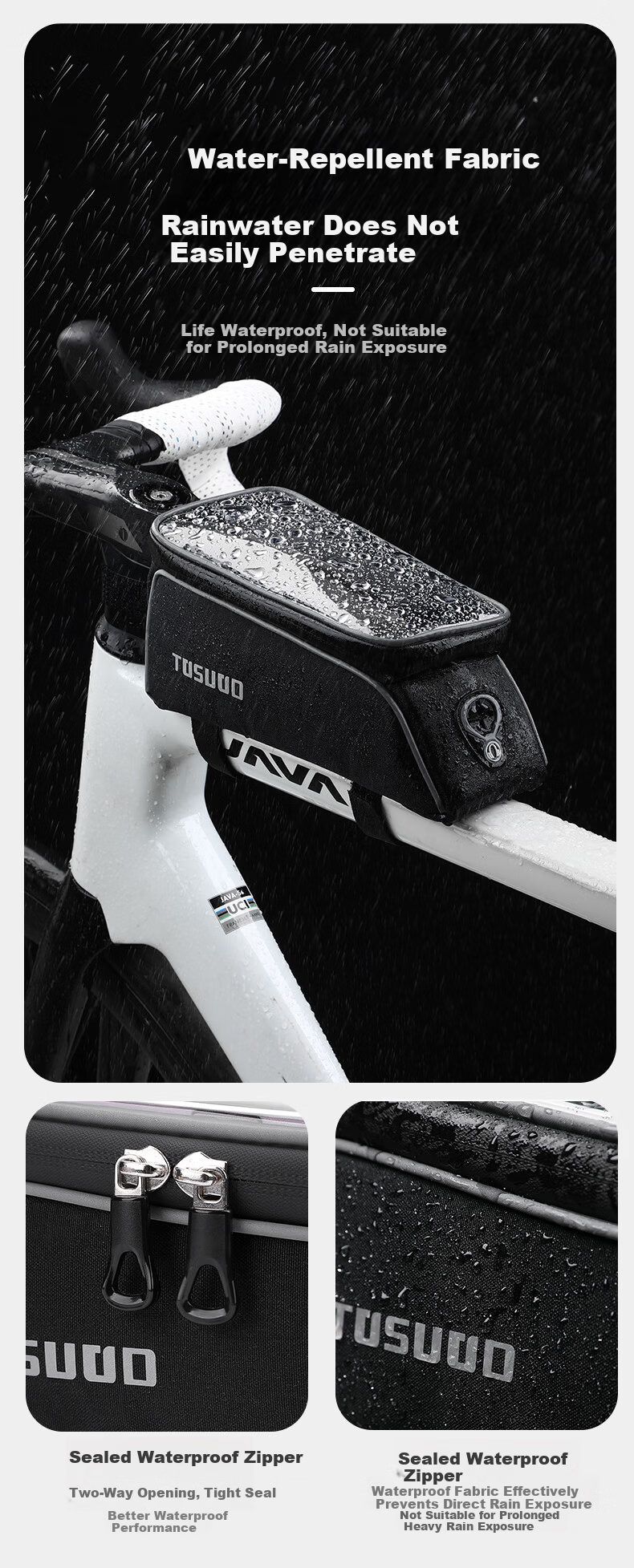 TOSUOD Bicycle Riding Handlebar Touchscreen Front Tube Bag Waterproof Road Bike Frame Bag Phone Bag Cycling Accessories 9