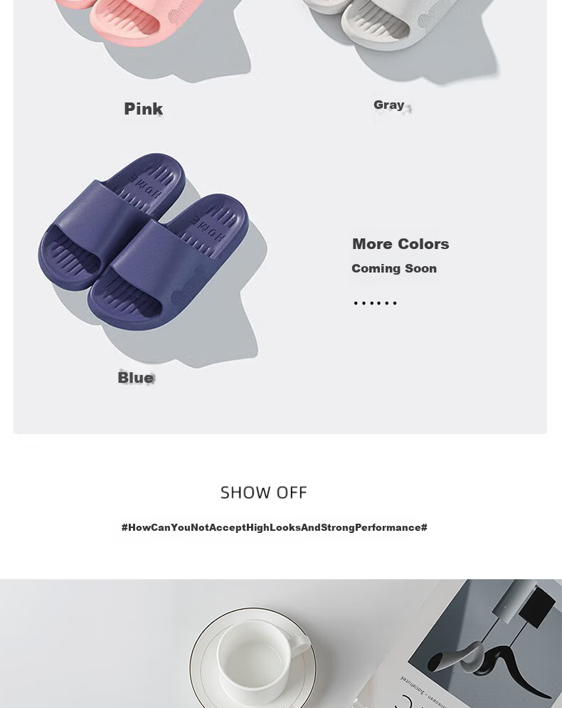 FOOTOPPO EVA Women's Bathroom Non-Slip Shower Slippers Men's Indoor Home Thick-Soled Summer Sandals 11