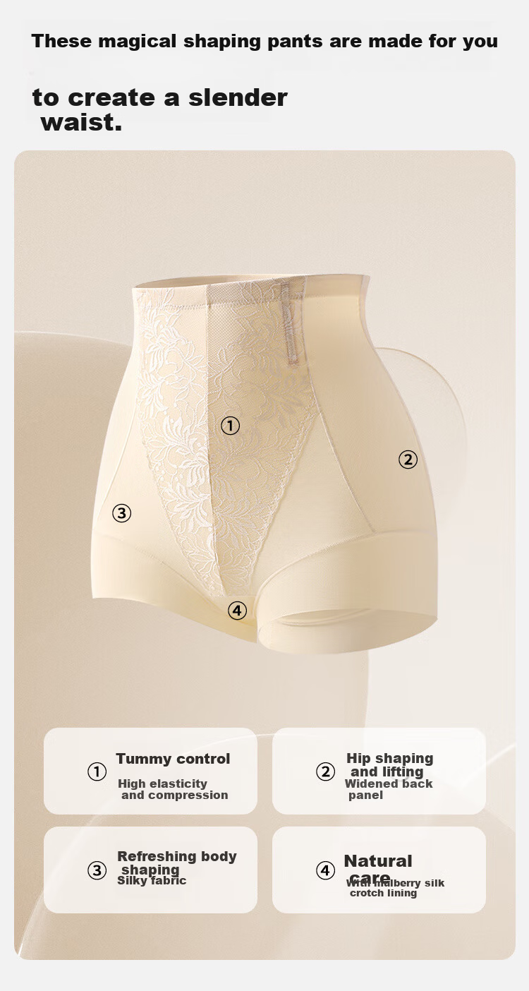 Tingmei High Waist Tummy Control Shaping Pants Butt Lifting Strong Abdomen Compression Postpartum Body Shaping Waist Cincher Hip Lifting Women's Underwear 4