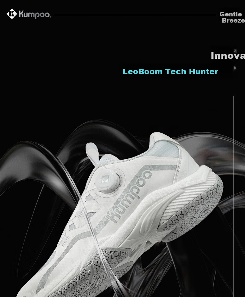 KUMPOO Featherlight D99 Badminton Shoes Anti-Twist Shock Absorption Non-Slip Button Lace Unisex White/Black Size 40 1