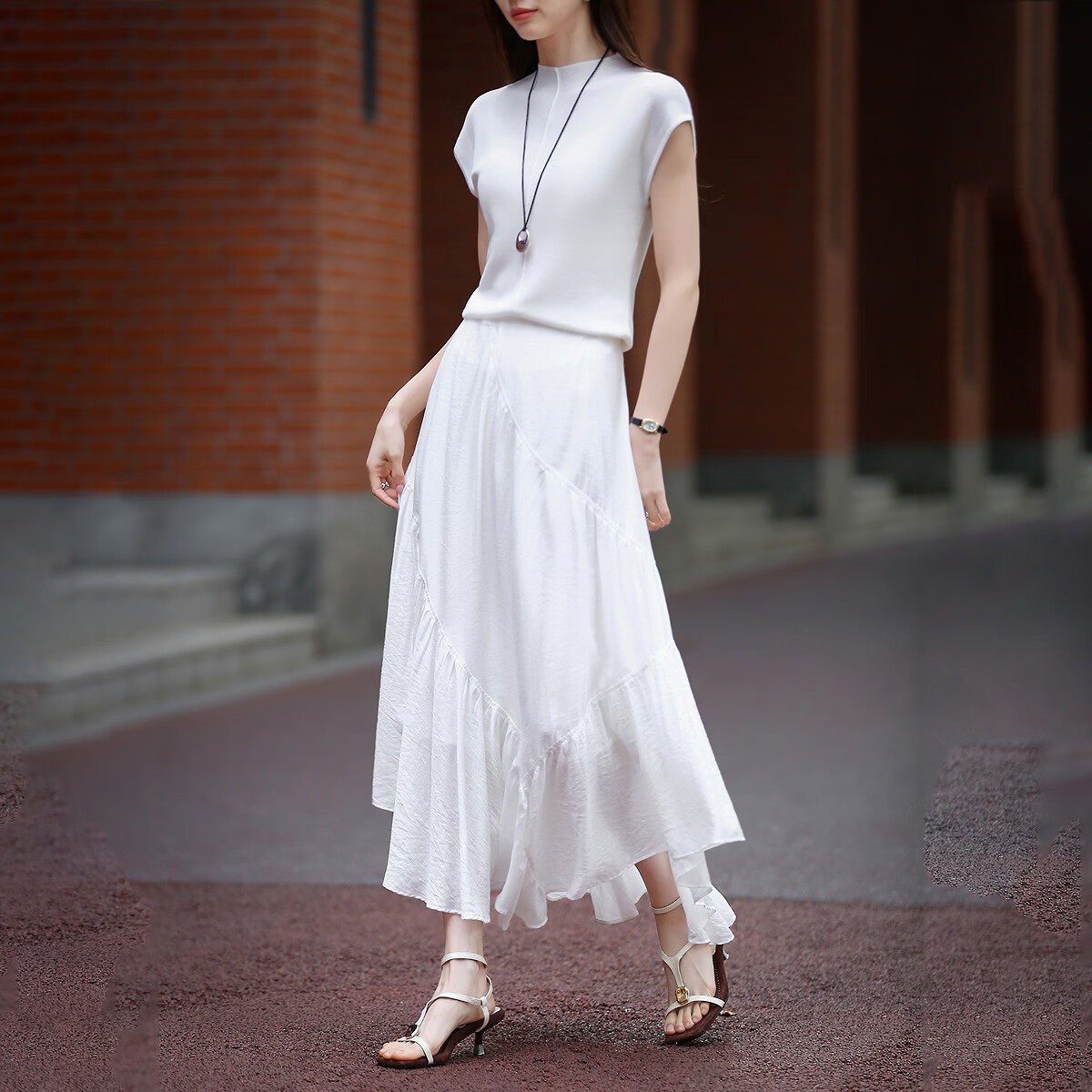 Demana [Artistic Utopia] Spring Design Irregular A-Line Fairy Pleated Mini Skirt for Women