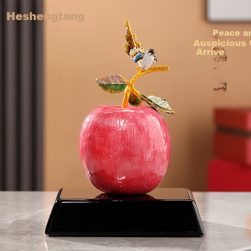 Heshengtang Peace and Joy Apple Ornament High-End Elegant Office Living Room Entryway Decoration Housewarming New Year Gift