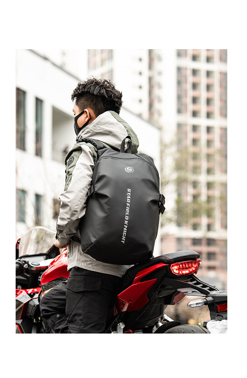 STAR FIELD KNIGHT Motorcycle Riding Helmet Bag Backpack Multifunctional Large Capacity Water-Resistant Travel Full-Face Helmet Shoulder Bag Knight Gear 18