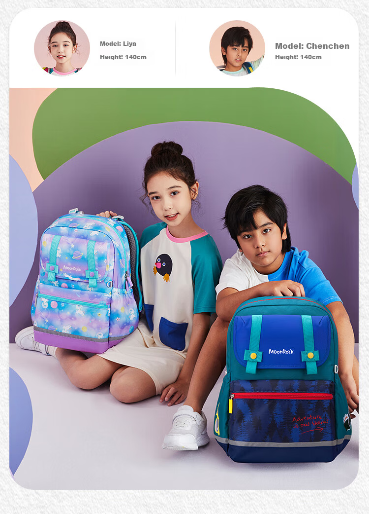 MoonRock Elementary School Backpack for Grades 3-5, Lightweight Spine Protection, Large Capacity, Galaxy Unicorn Design 12