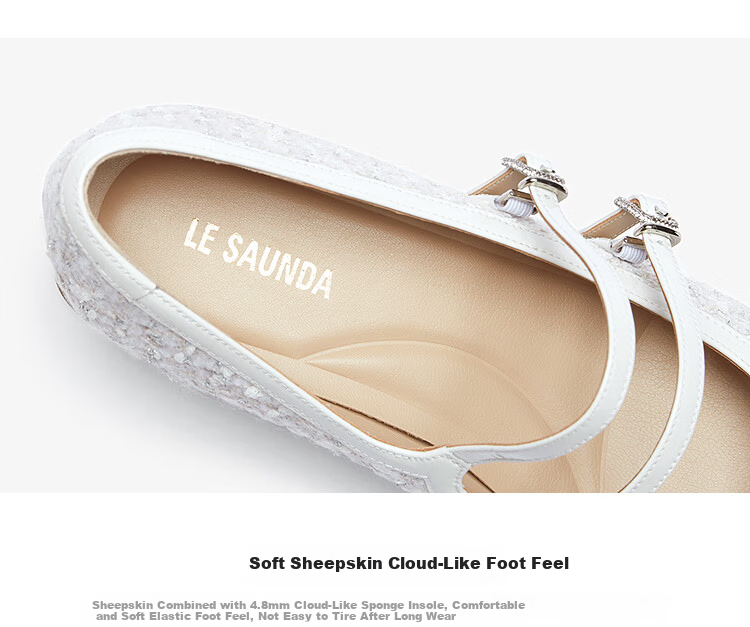 Laird Spring Summer 2026 Women's Oatmeal White Chunky Heel Mary Jane Shoes 6T35404 OWF38 7
