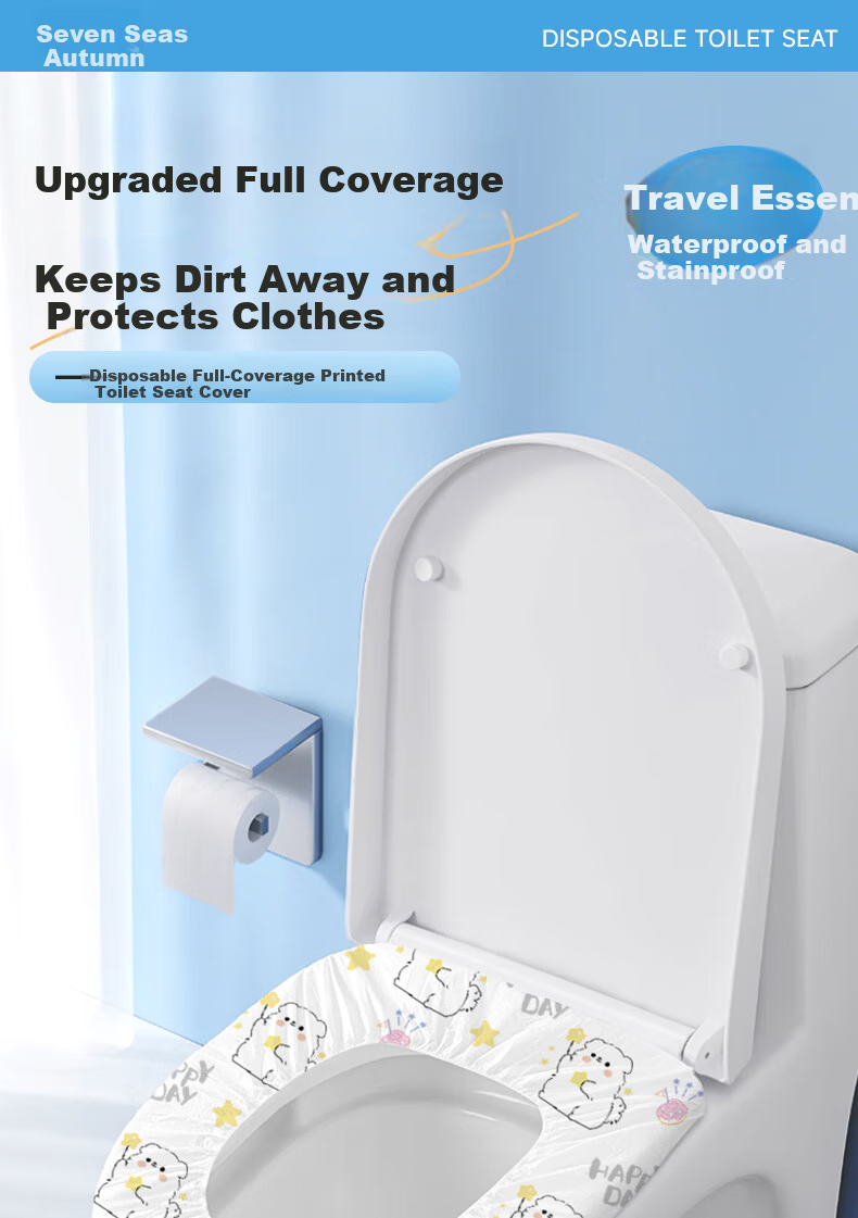 Qihaiqiu Disposable Toilet Seat Covers Maternity Cushion Paper 10pcs Travel Hotel Full Coverage Extra Large Thick Waterproof Star Dog Pattern 1