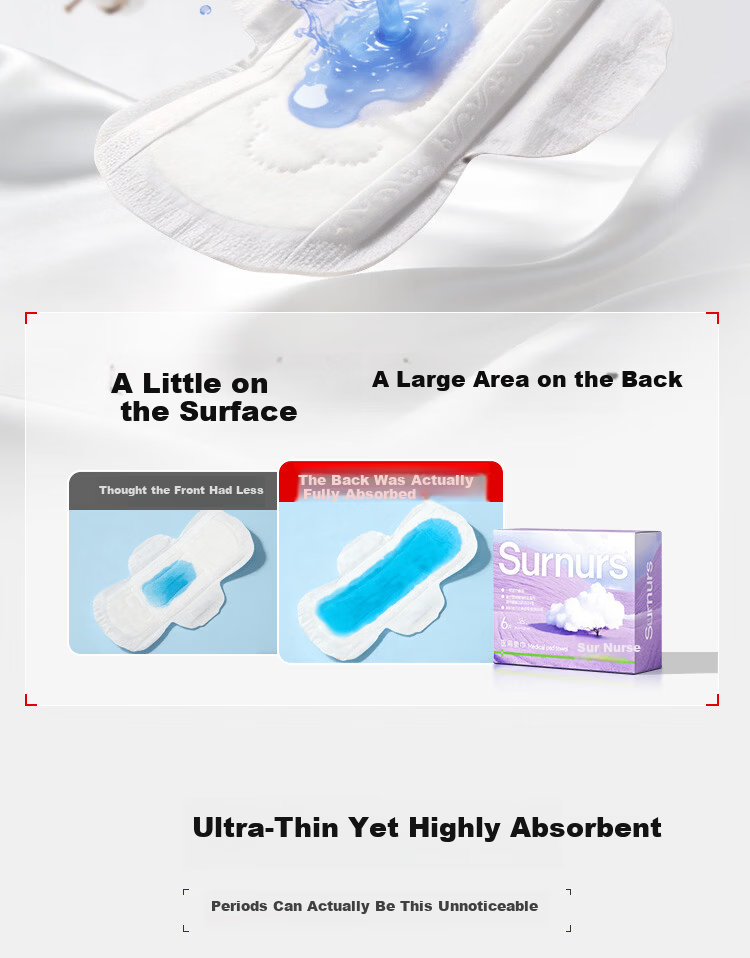 Sur Nurse Medical Grade Device Number Sanitary Pads 180mm 30pcs Ultra-thin Breathable Leak-proof Instant Absorption Invisible Menstrual Pads 11