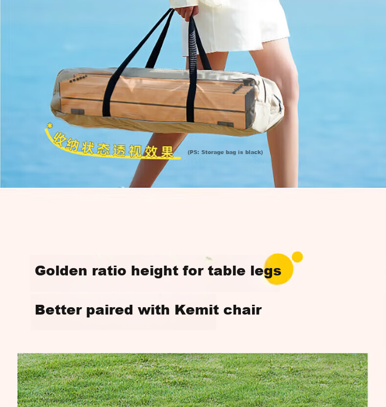 Gosoo Outdoor Folding Table Carbon Steel Egg Roll Table Large Portable Camping Picnic Stall Table and Chair Equipment 13