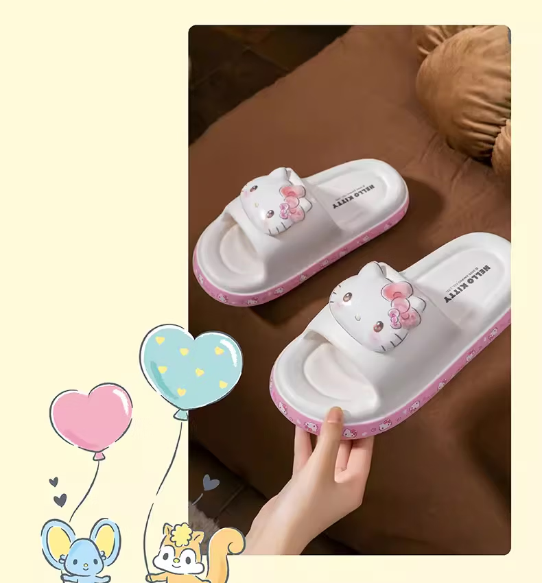 Hello Kitty Children's Summer Indoor Non-Slip Girls' Slippers Parent-Child Style 252818 Purple Size 250 5