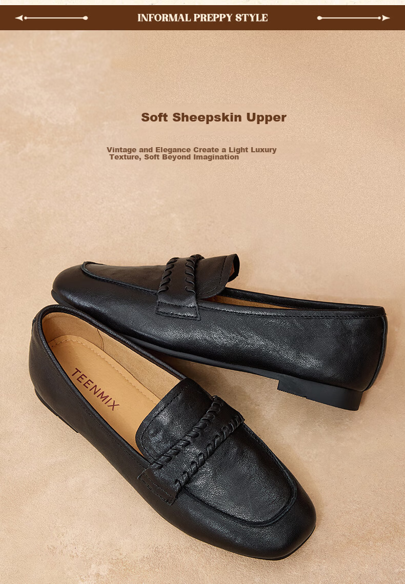 TEENMIX Loafers Fashionable Women's Office Versatile Leather Shoes New Arrival 4