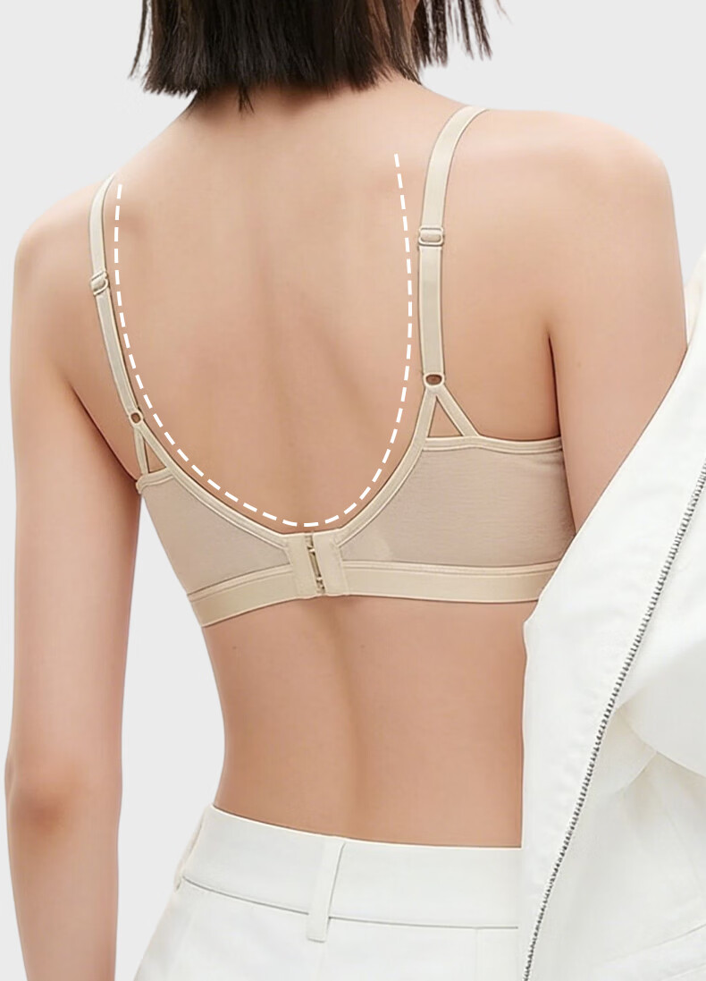 GUJIN Mulberry Silk Women's Lingerie Small Bust Push-Up Lift Side Support Wireless Anti-Sagging New Bra White 16