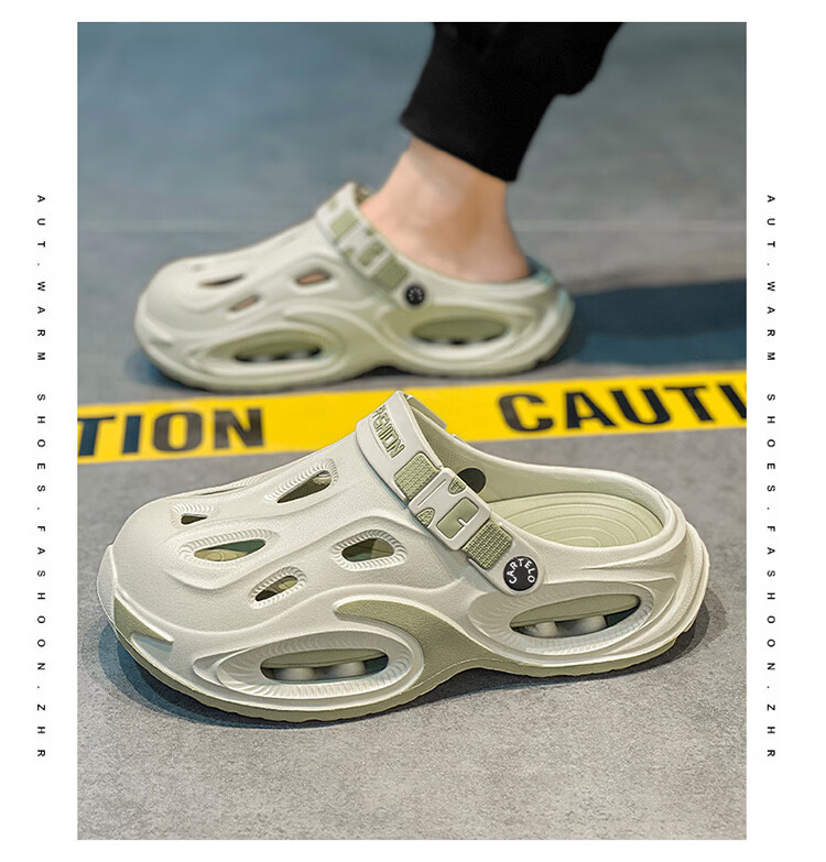 CARTELO Men's Summer 2026 Breathable Closed-Toe Hole Sandals Thick-Soled Casual Sports Beach Slippers for Men 9