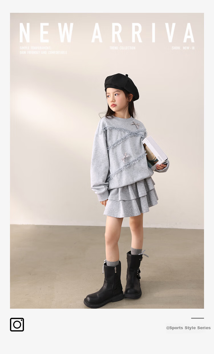 LUSON Chen Dazhu Girls Casual Set Autumn Thin Big Kids Sportswear Children's Autumn Clothes 1