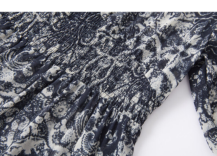 Demana Romantic Chiffon Season Spring Urban Commuter V-Neck Slim Waist Women's Two-Piece Dress 14