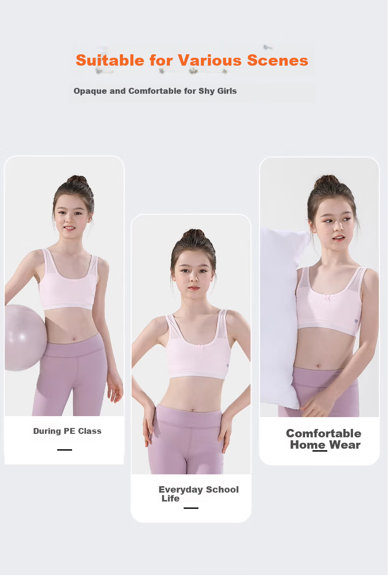 Energetic Teenage Girls Developmental Anti-Peek Thin Cotton-Lined Vest Elementary School Student Bra Initial Development Tube Top 11