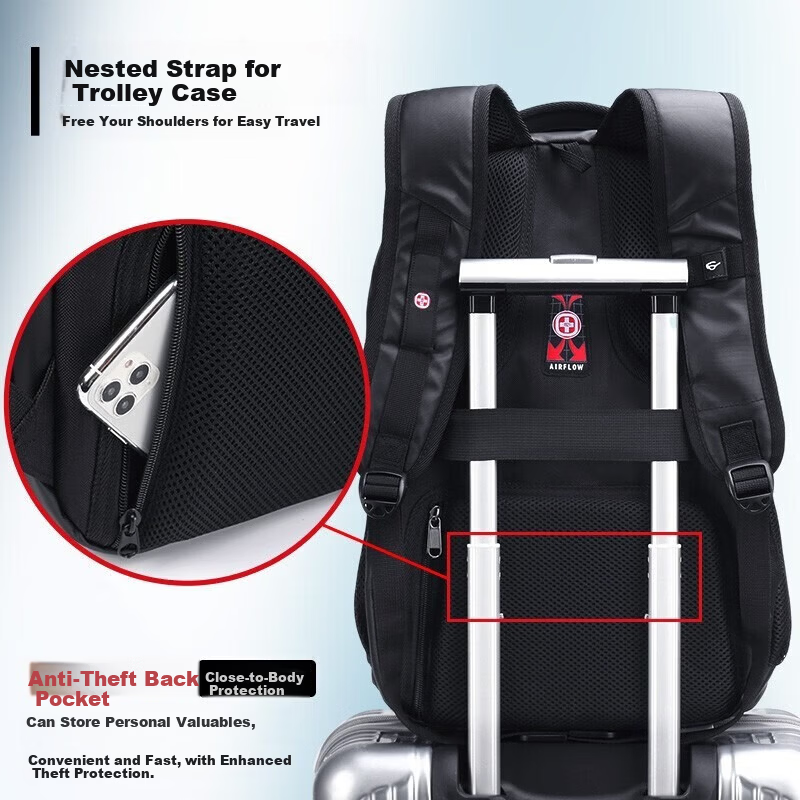CROSSGEAR Swiss Army Knife Large Capacity Men's Backpack Business Travel Laptop Bag Student School Bag