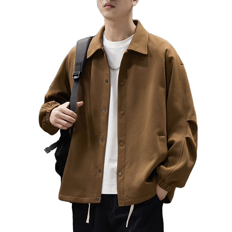 JEEP SPIRIT Men's Workwear Jacket Spring Trendy American Vintage Stylish Jacket Brown XL