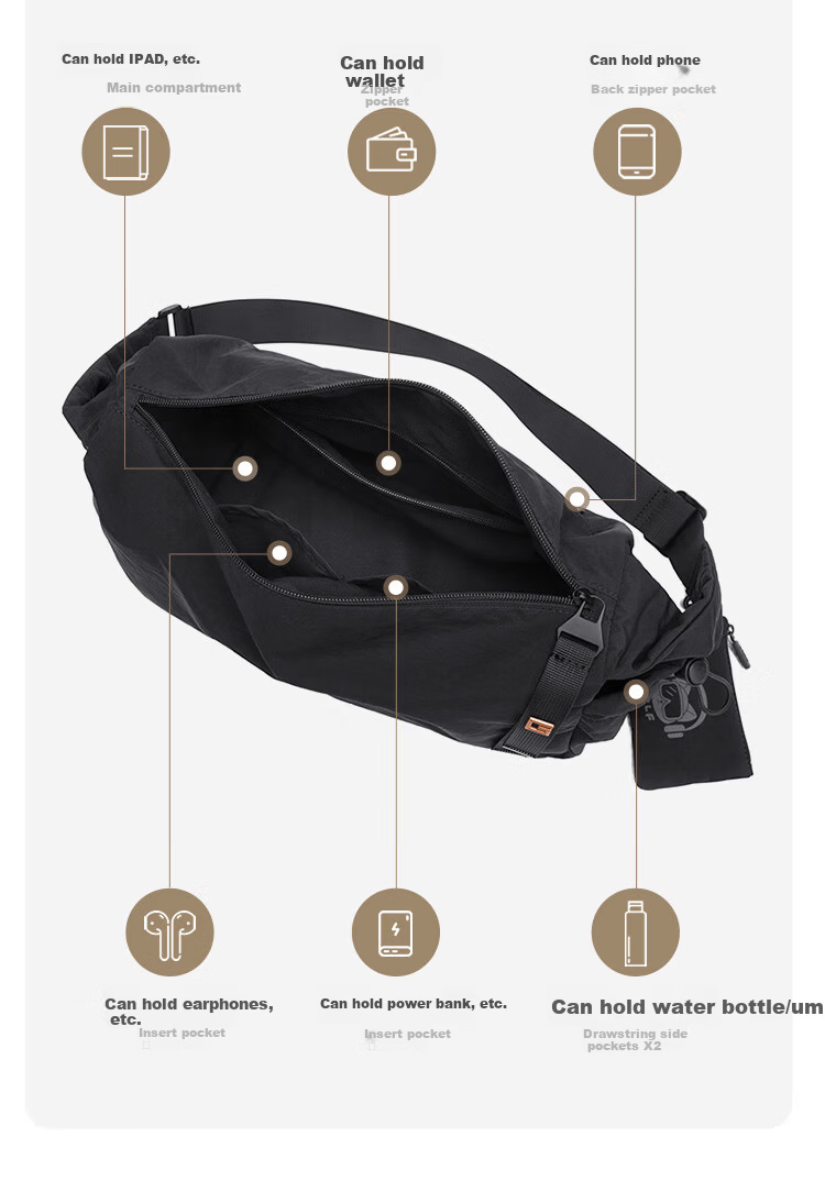 GOLF Men's Casual Shoulder Bag Crossbody Bag Unisex Waterproof Lightweight Cycling Sports Bag for Phone and iPad 15