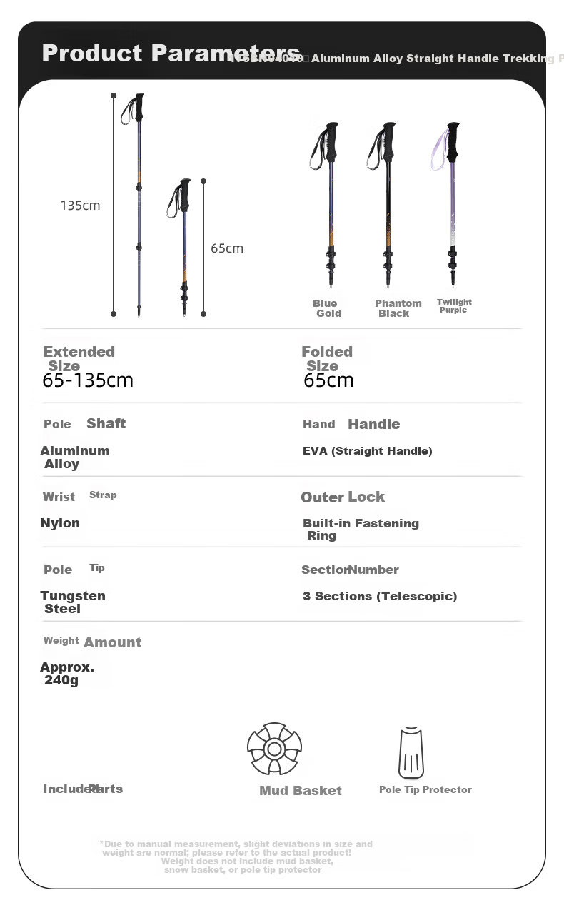 CAMEL Professional Outdoor Trekking Pole Adjustable Hiking Stick Anti-Slip Walking Cane 175BH04019 Twilight Purple 13