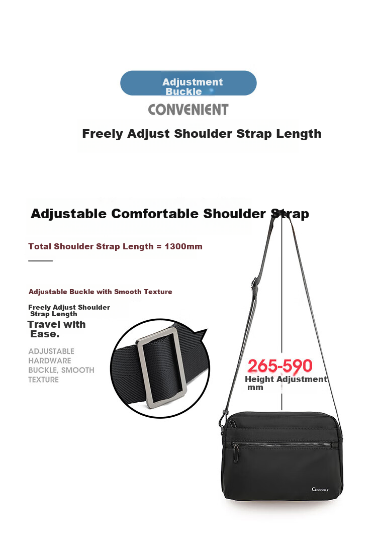 CROCODILE Casual Men's Lightweight Fabric Shoulder Crossbody Bag Commuter Men's Bag Birthday Gift B3071 7