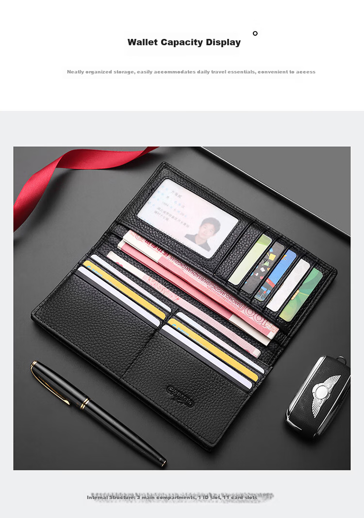 Cartelo Crocodile Men's Wallet First Layer Cowhide Fashion Multifunctional Business Casual Wear-Resistant New Year Gift 6