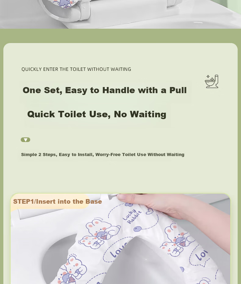 JAJALIN Disposable Toilet Seat Covers Non-woven Fabric Printed Travel Hotel Home Toilet Seat Cushion 10-Pack 13