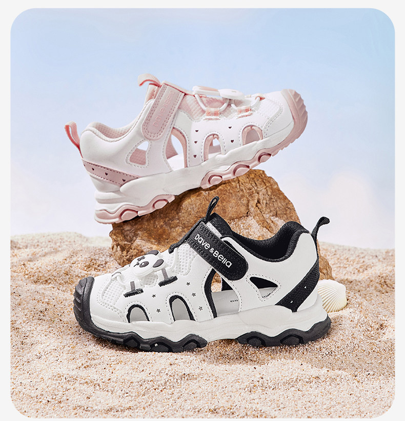 DAVE & BELLA Kids Mesh Sandals Boys Summer Non-Slip Sports Shoes Girls Breathable Shoes 14