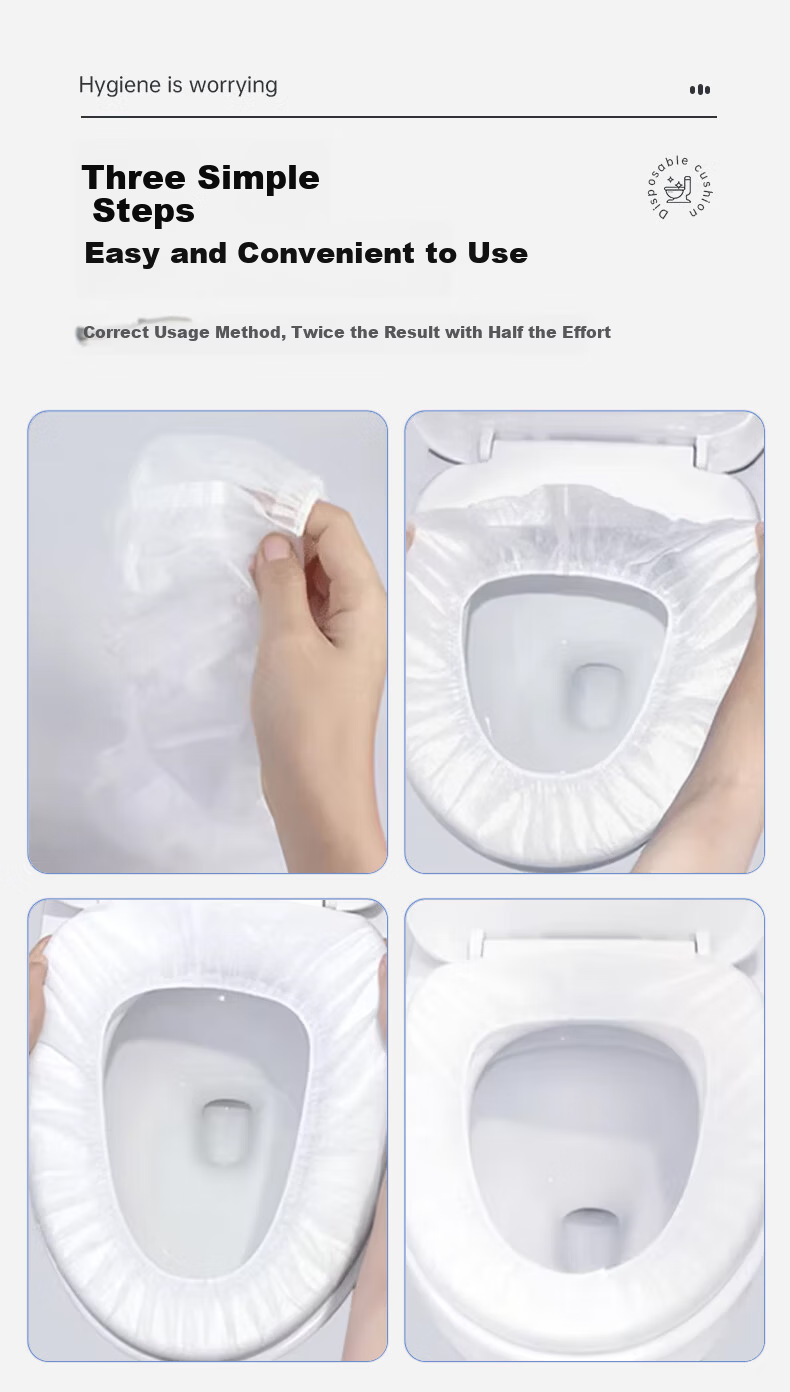 SOAO Disposable Toilet Seat Covers 50pcs Portable Travel Hotel Sanitary Maternity Pregnancy Toilet Seat Pads Individually Packaged 9