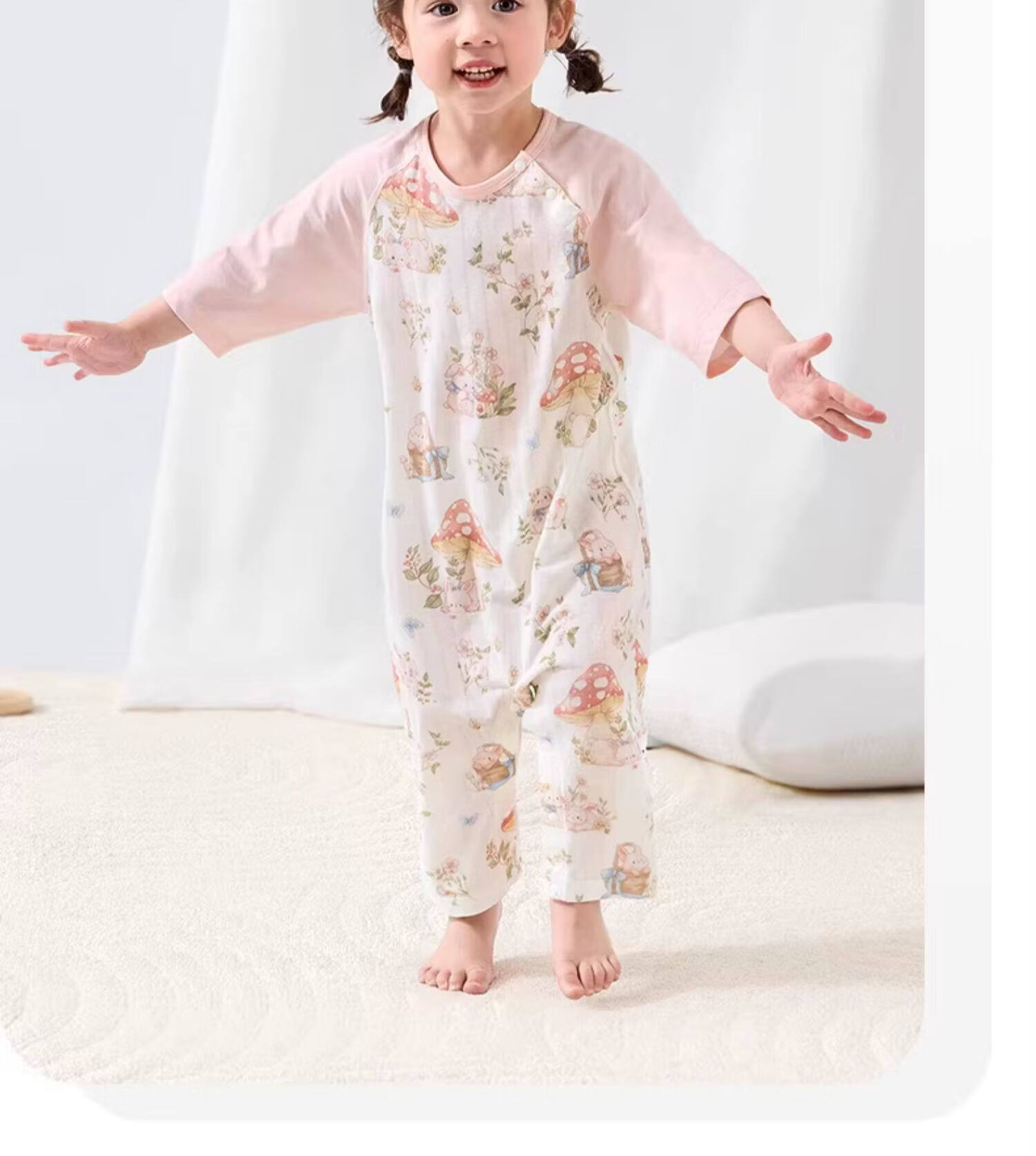 AIBEDILA Kids One-Piece Pajamas Spring Summer Lightweight Baby Romper Sleepwear Children's Homewear Air Conditioning Suit Size 90 14