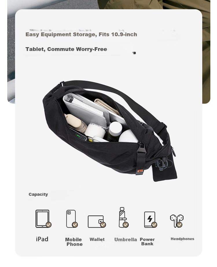 GOLF Men's Casual Shoulder Bag Crossbody Bag Unisex Waterproof Lightweight Cycling Sports Bag for Phone and iPad 13
