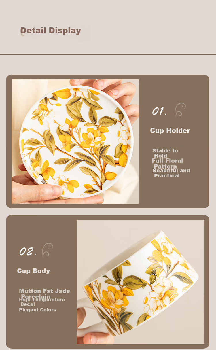 Gold Inlaid Jade Ceramic Mug High-Value Practical Coffee Tea Cup for Women Ins Style Birthday Wedding Gift 11