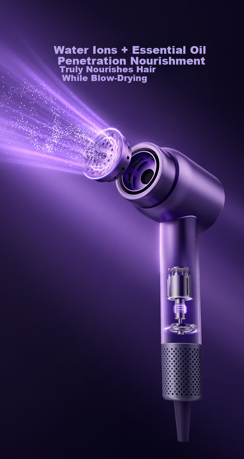 CONFU Silk3 Diamond Light Water Ion High-Speed Hair Dryer Fast Drying 120,000 RPM Home Use High Power Damage-Free Hair Blow Dryer Birthday Gift Star Shimmer Gold Standard Edition Price Guarantee 618 9