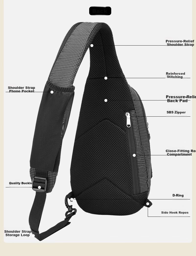 ALPINT MOUNTAIN Outdoor Trendy Crossbody Bag Chest Bag Shoulder Bag Small Backpack Large Capacity Casual Travel Cycling 12