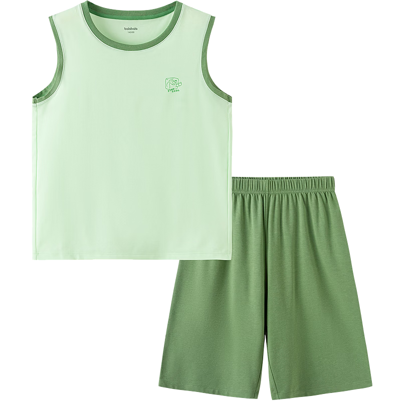 Balabala Boys Sleeveless Vest Set Summer Air-Conditioned Children's Pajamas Toddler Baby Homewear Big Kids Sleeveless