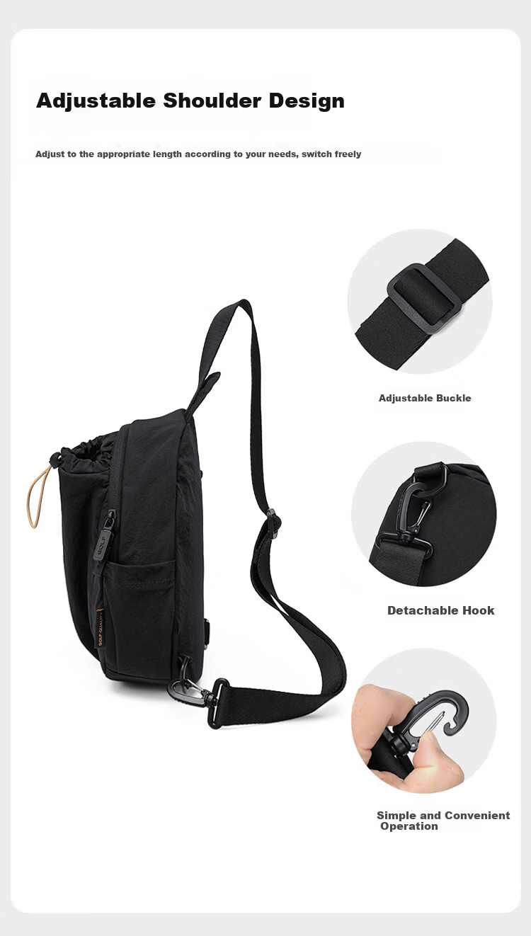 GOLF Men's Chest Bag Crossbody Shoulder Bag Unisex Phone iPad Bag Water Bottle Holder Water-Resistant Sports Cycling Small Backpack 11