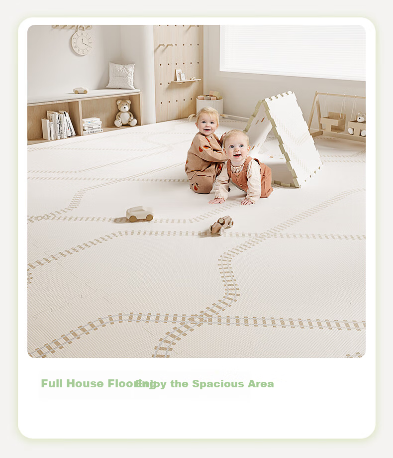 BG-BABYGO Baby Patchwork Crawling Mat Children's Floor Mat XPE Thickened Non-Toxic Odorless Infant Green Core 16