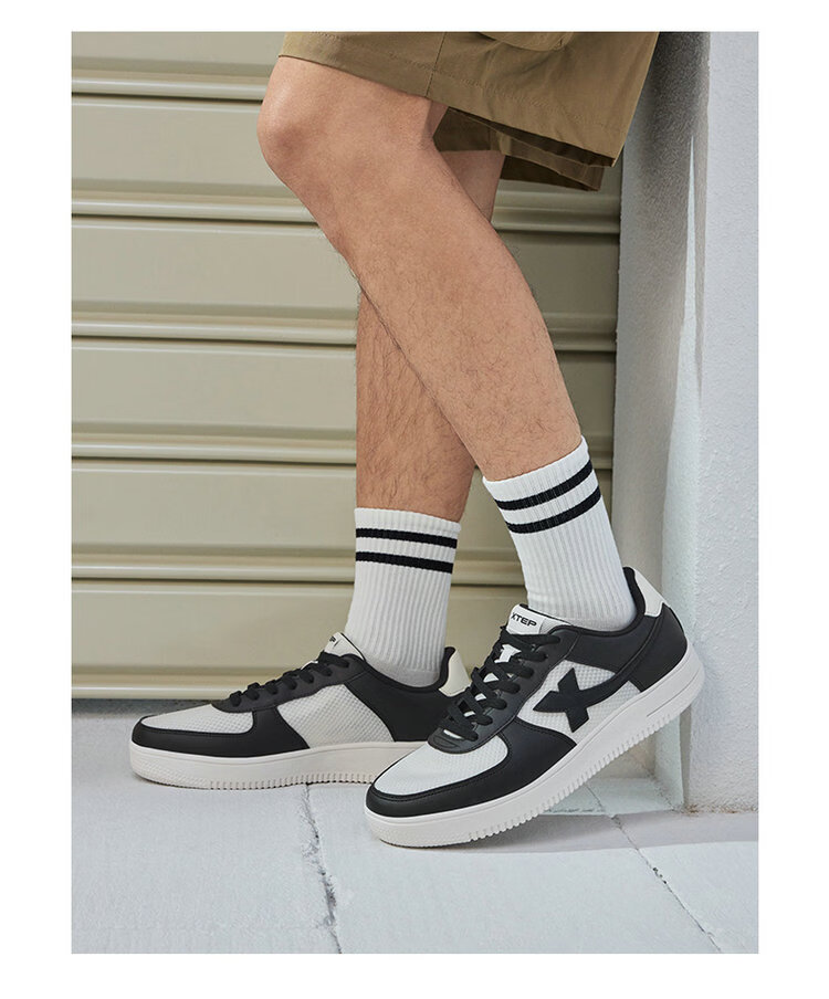 Xtep Couple Men's and Women's Sports Sneakers White Air Force One Spring Summer Mesh Breathable Lightweight Casual Shoes 15
