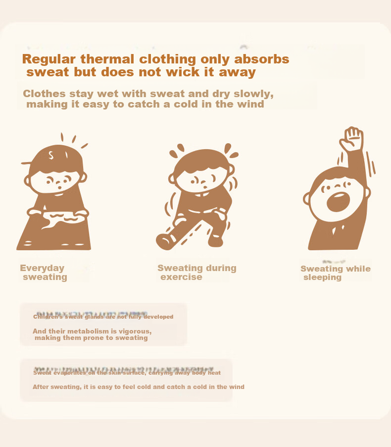 HeyBetter Thick Warm Ginger Heated Children's Thermal Underwear Set Suitable for -15°~0°C 5