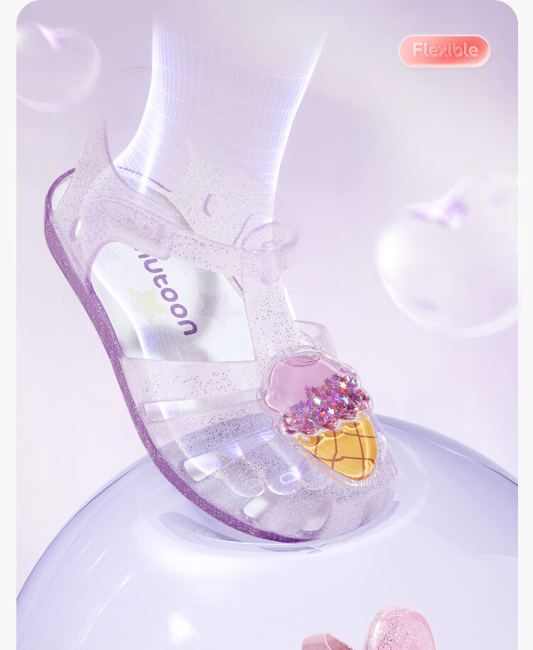 Mutong Girls' Summer Jelly Sandals Soft Sole Anti-Collision Toddler Closed-Toe Beach Shoes Cute Bunny Pink Size 160 17