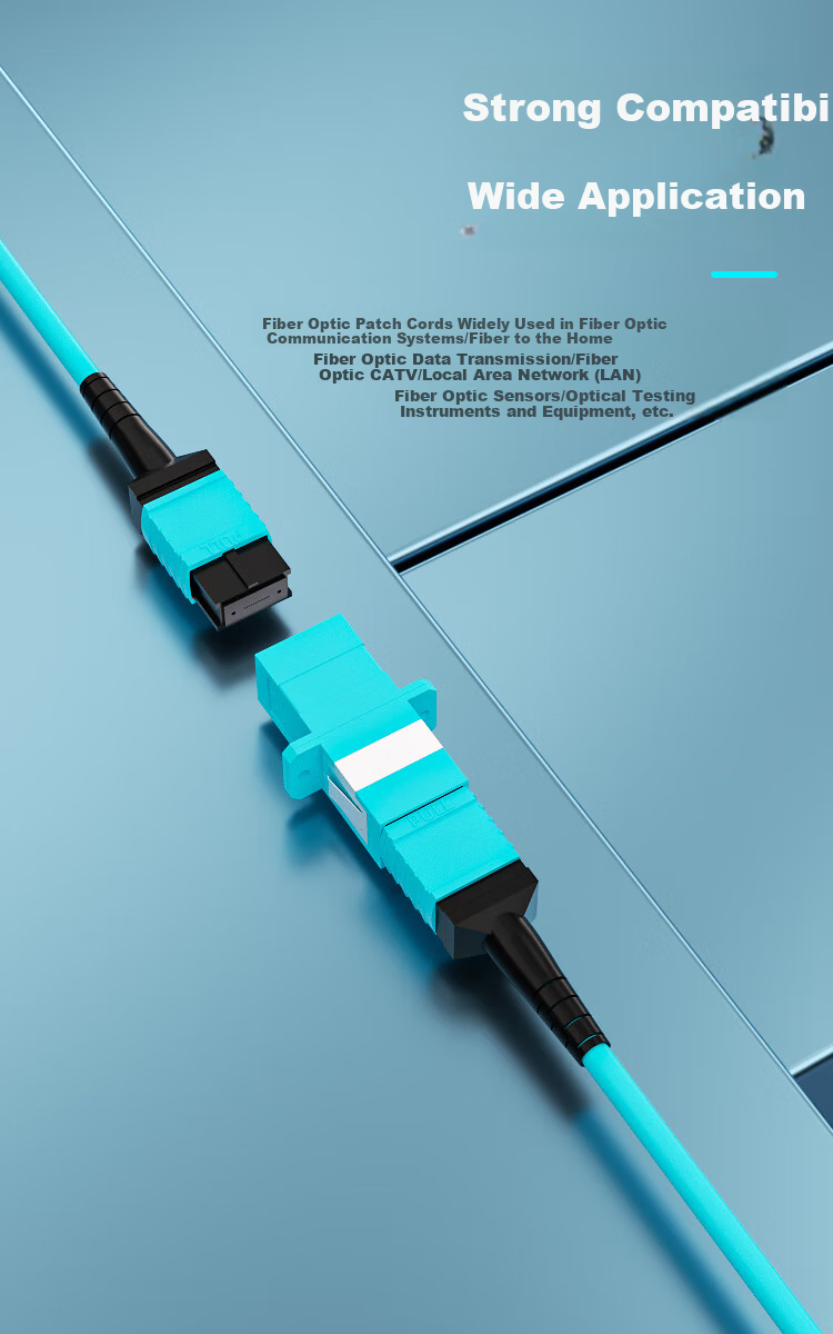 Bosende MPO-MPO Fiber Optic Patch Cord Female B Polarity Compatible MTP Telecom Grade 12-Core 40G/100G/200G OM4 Multimode Fiber Cable 3m BSD-M4-1203 3