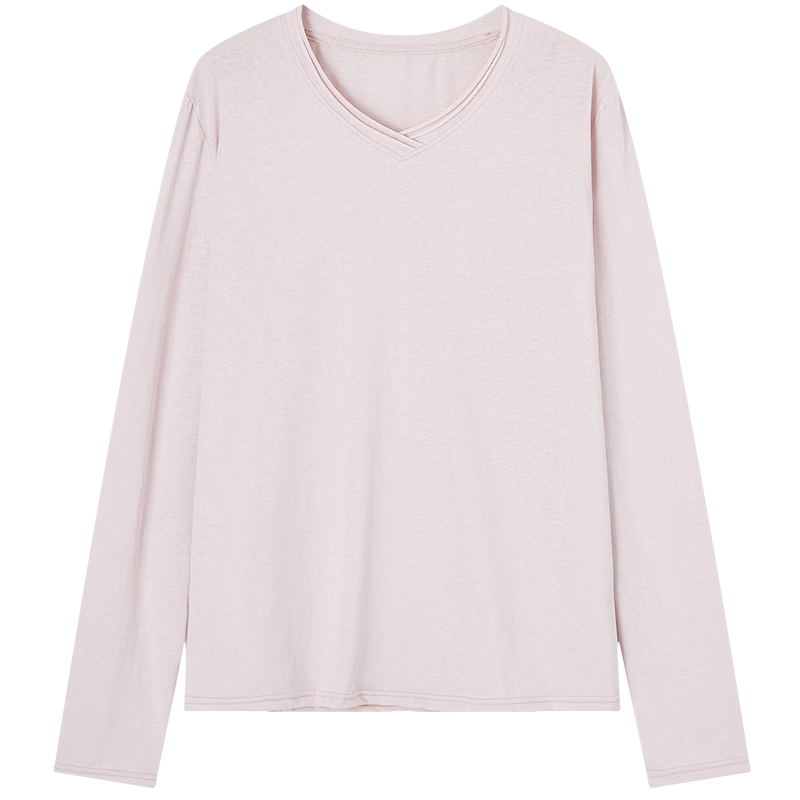 Demana [with Lyocell] Spring Lady Style Cross Neck Cloud Cotton Loose Slim Fit Petite T-Shirt Women Premium Feel