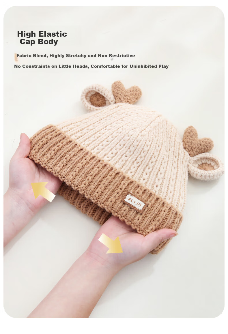 Benaxi Baby Hat Autumn Winter Children's Red Boys Girls Scarf Infant Cute Ear Protection Thickened Warm Knitted Hat 5