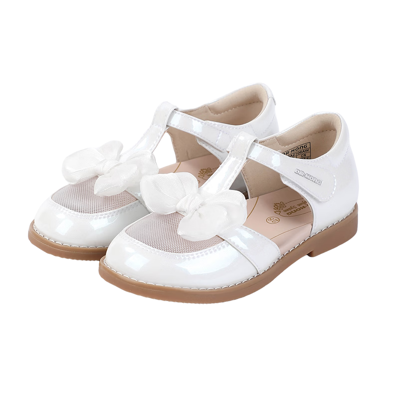 DR路KONG Full Contact Summer Breathable Princess Sandals for Girls 2S10A2106AW White Size 29