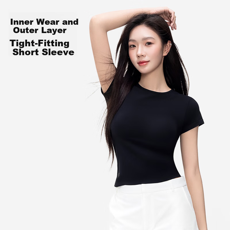 Curvilism Women's Short Sleeve T-Shirt Slim Fit Shaping New Stylish Slimming Inner Top White Size S