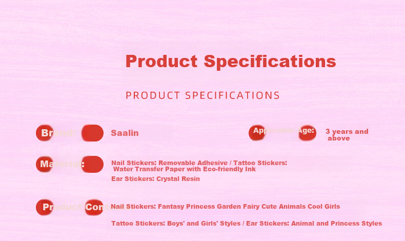 SAALIN Children's Cartoon Nail Stickers Nail Polish Set Waterproof Safe Peelable Princess Girl Toy Gift 15