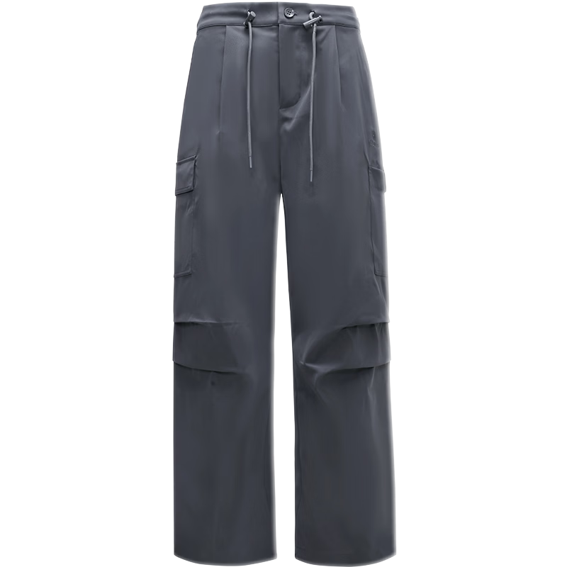 CAMEL Functional Cargo Parachute Pants, Unisex Drawstring Wide-Leg Trousers, 733CAYL6016C, Charcoal Gray, Size S