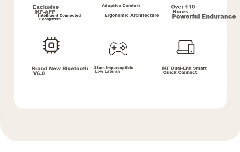 IKF Ling [Suzuka Chiba Collaboration] Over-Ear Bluetooth Headphones Wired and Wireless Anime Gaming Sound Localization 56dB Noise Cancelling Head Tracking Smoke Gray 49