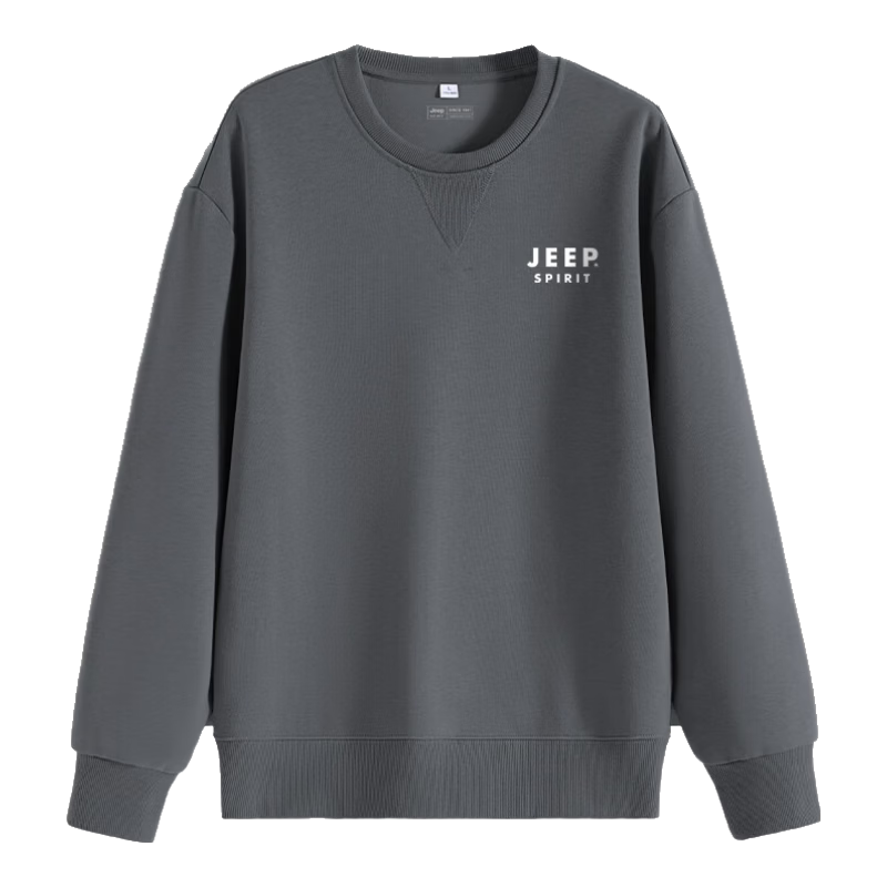 JEEP SPIRIT Men's Sweatshirt, Spring And Autumn Heavyweight Loose Round Neck Jacket, Outdoor Casual Sports Trendy Top, Men's Clothing